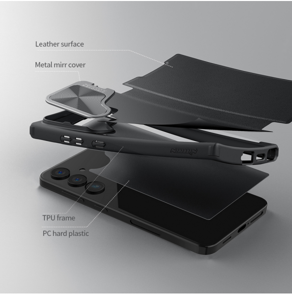Nillkin Qin Book Prop-fodral till Samsung Galaxy S24 Brun