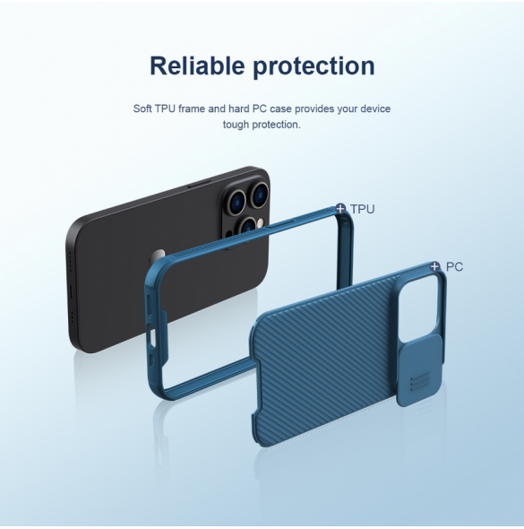 Nillkin CamShield PRO Magnetic Hard Case för Apple iPhone 14 Pro Deep Purple