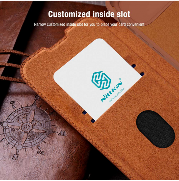 Nillkin Qin Book PRO Fodral till Apple iPhone 15 Svart
