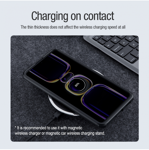 Nillkin Super Frosted PRO Magnetic Back Cover för Poco F5 Pro 5G Svart
