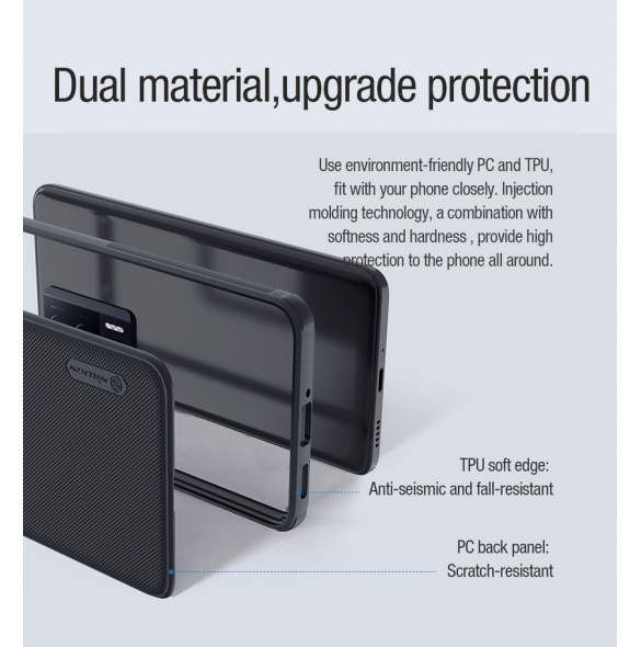 Nillkin Super Frosted PRO Magnetic Back Cover för Poco F5 Pro 5G Svart