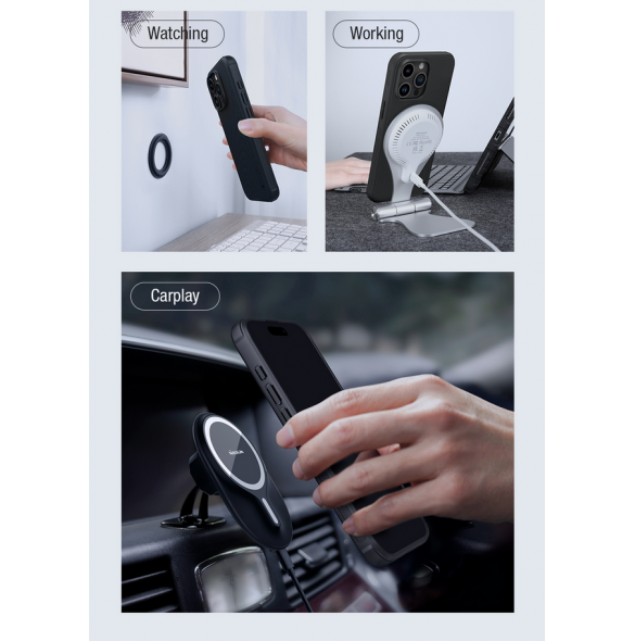 Nillkin Super Frosted PRO magnetiskt bakskal till Apple iPhone 15 Pro Svart