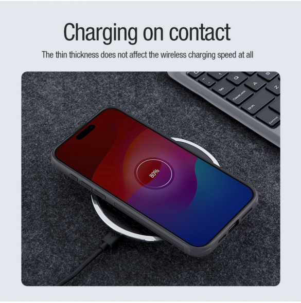 Nillkin Super Frosted PRO magnetiskt bakskal till Apple iPhone 15 Pro Svart