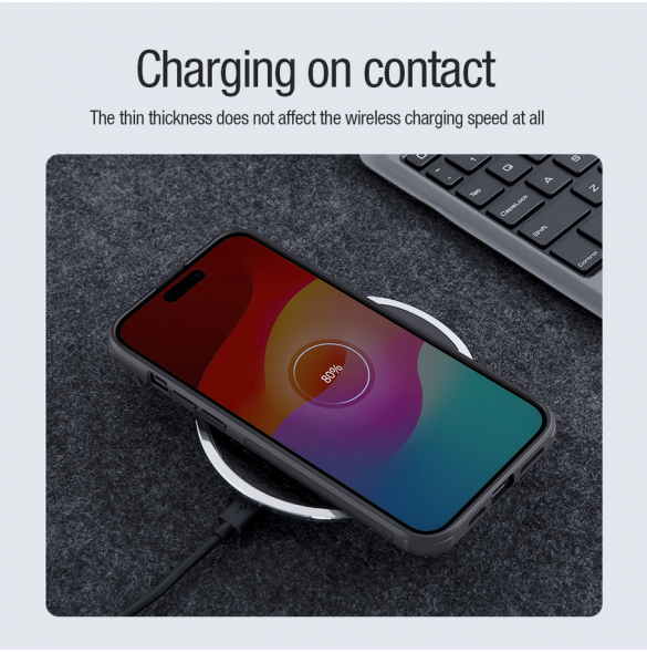 Nillkin Super Frosted PRO magnetiskt bakskal till Apple iPhone 15 Svart