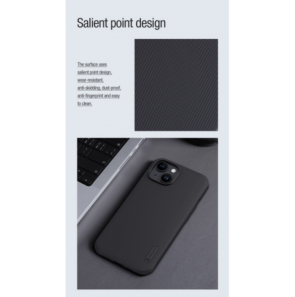 Nillkin Super Frosted PRO magnetiskt bakskal till Apple iPhone 15 Svart