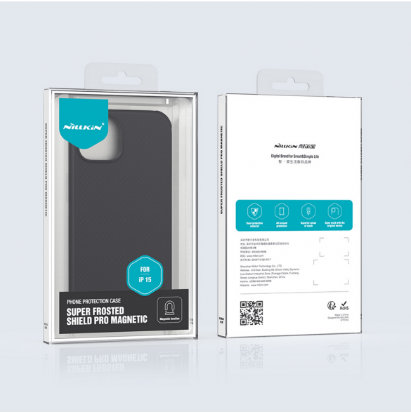 Nillkin Super Frosted PRO magnetiskt bakskal till Apple iPhone 15 Svart