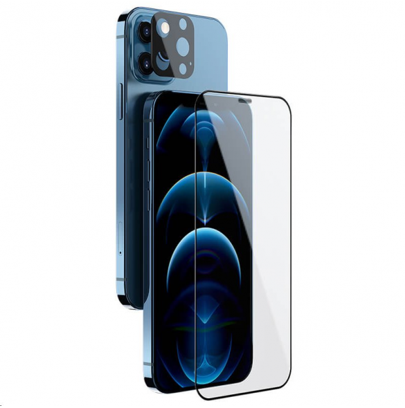 Nillkin 2in1 HD helskärmshärdat glas för Apple iPhone 12 Pro Max 6.7 Svart
