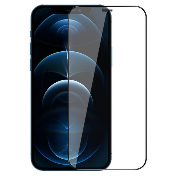 Nillkin 2in1 HD helskärmshärdat glas för Apple iPhone 12 Pro 6.1 Svart