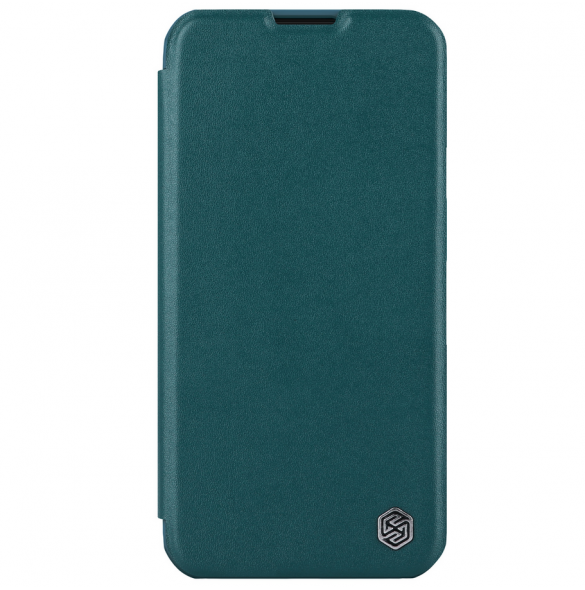 Nillkin Qin Book PRO vanligt läderfodral till Apple iPhone 15 Pro Max Exuberant Green