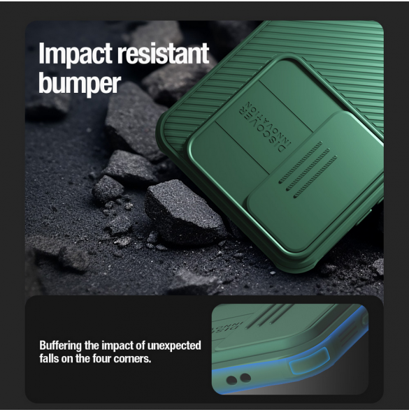 Nillkin CamShield PRO hårt fodral för Samsung Galaxy S24+ Deep Green