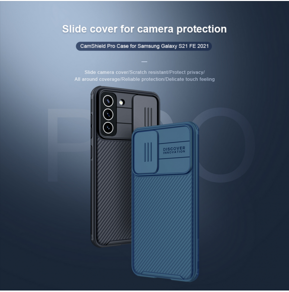 Nillkin CamShield PRO hårt fodral till Samsung Galaxy S21 FE 5G Svart