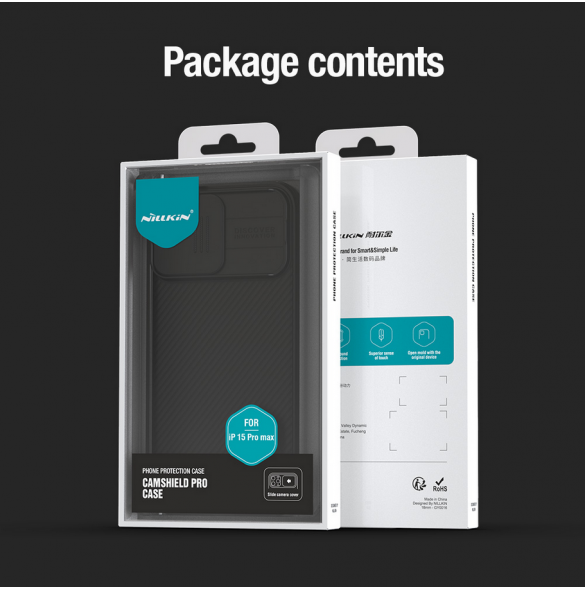 Nillkin CamShield PRO hårt fodral till Apple iPhone 15 Pro Max Titanium Grey