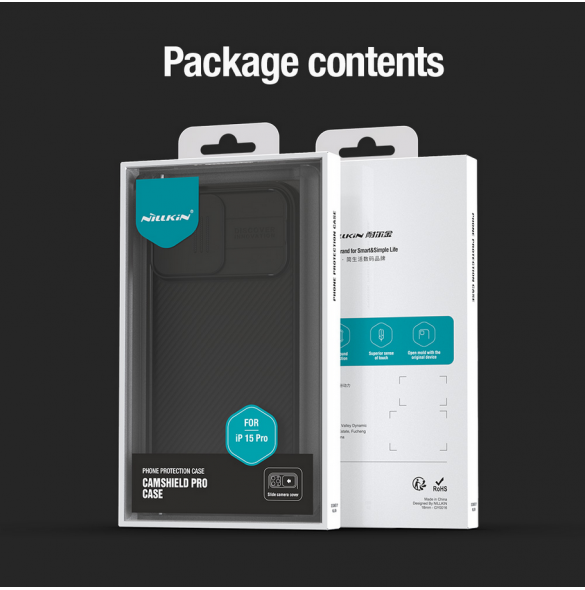 Nillkin CamShield PRO hårt fodral till Apple iPhone 15 Pro Svart