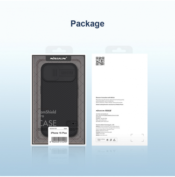 Nillkin CamShield PRO hårt fodral för Apple iPhone 15 Plus Svart