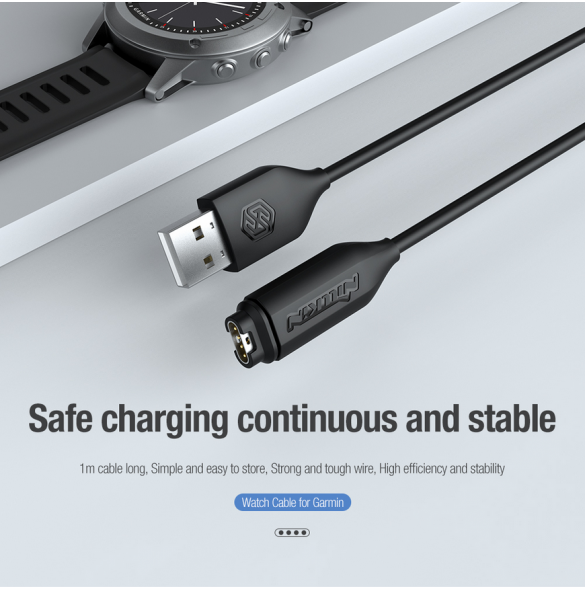 Nillkin USB-data- och laddningskabel för Garmin Watch Black