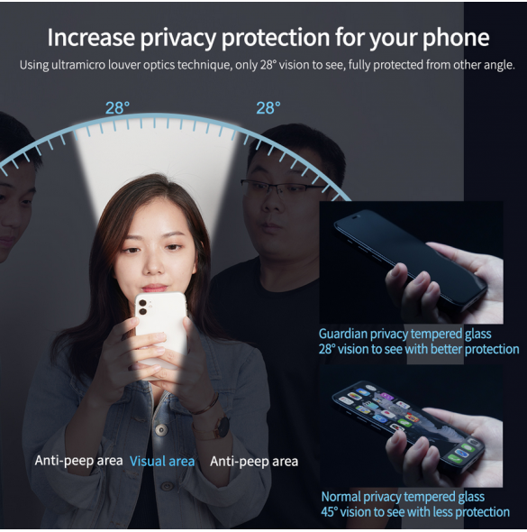 Nillkin härdat glas 0,33 mm Guardian 2,5D för Apple iPhone 15 Plus Black