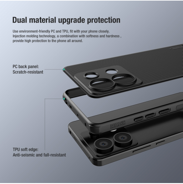 Nillkin Super Frosted PRO Back Cover för Xiaomi Redmi Note 13 Pro 5G/Poco X6 5G Deep Green
