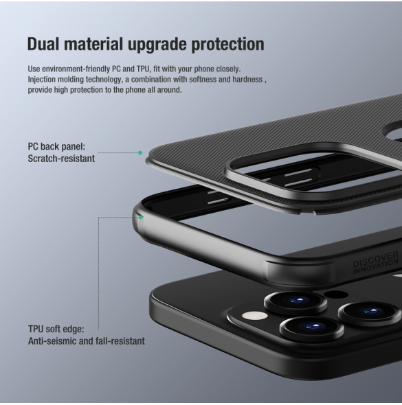 Nillkin Super Frosted PRO Bakskal till Apple iPhone 15 Pro Titanium Grey