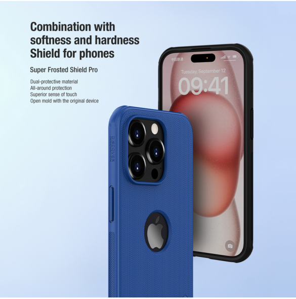 Nillkin Super Frosted PRO Bakskal till Apple iPhone 15 Pro Titanium Grey