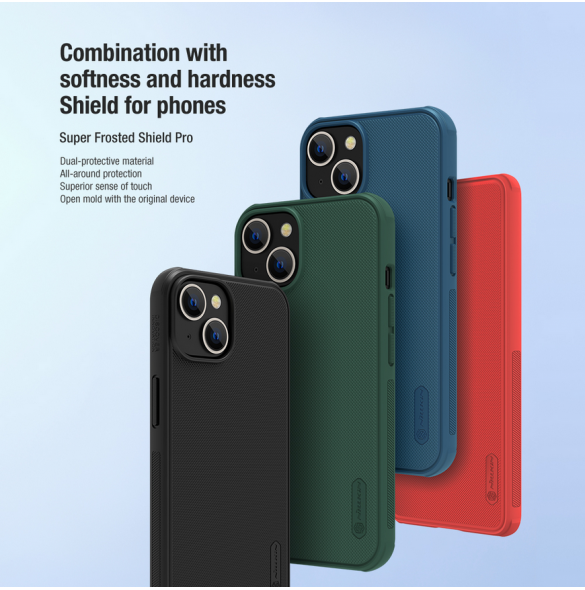 Nillkin Super Frosted PRO bakskal till Apple iPhone 13/14 svart (utan logotyp)