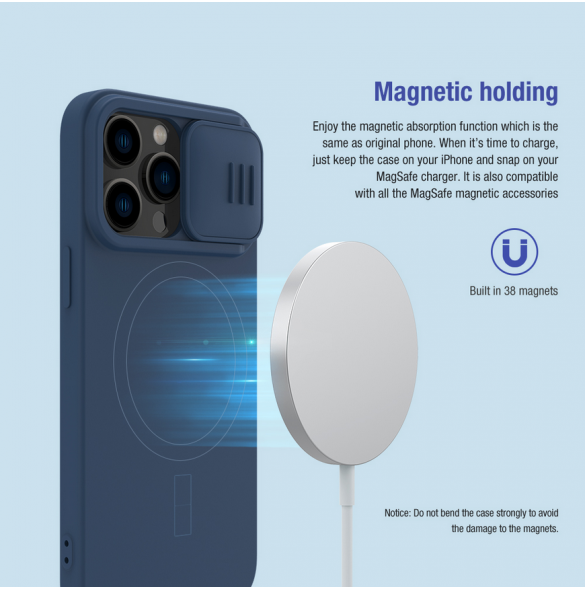 Nillkin CamShield Silky Magnetic Silikonfodral till Apple iPhone 14 Pro Svart