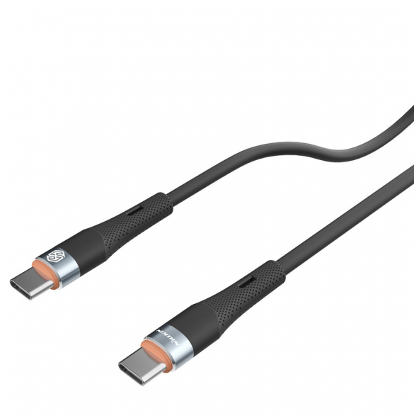 Nillkin Flowspeed flytande silikondatakabel USB-C/USB-C 1,2m 60W Svart