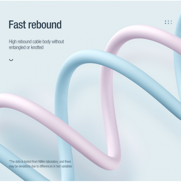 Nillkin Flowspeed flytande silikondatakabel USB-C/USB-C 1,2m 60W Svart