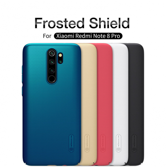 Nillkin Super Frosted Back Cover för Xiaomi Redmi Note 8 Pro Peacock Blue