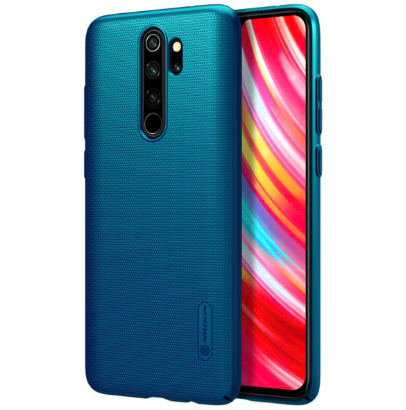 Nillkin Super Frosted Back Cover för Xiaomi Redmi Note 8 Pro Peacock Blue