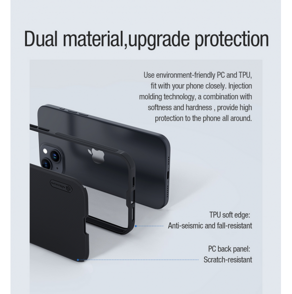 Nillkin Super Frosted PRO magnetiskt bakskal till Apple iPhone 15 Plus Blå