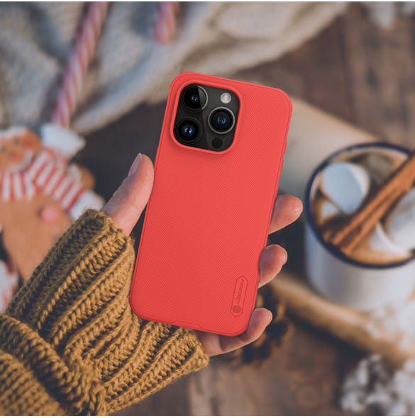 Nillkin Super Frosted PRO bakskal till Apple iPhone 15 Pro Röd (utan logotyp)