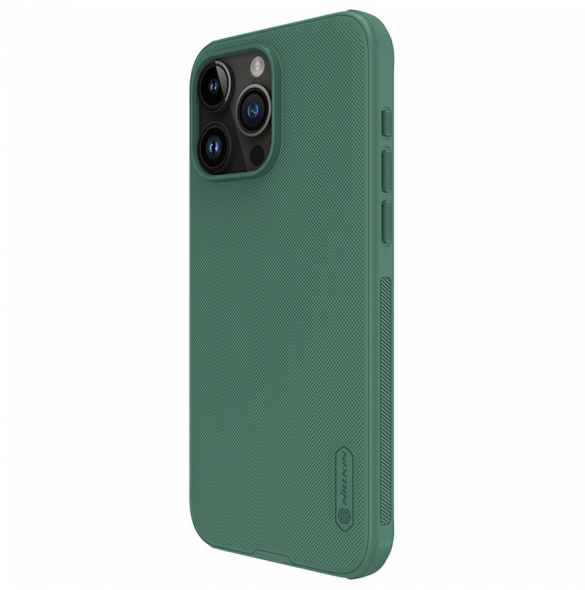 Nillkin Super Frosted PRO bakskal till Apple iPhone 15 Pro Max Deep Green (utan logotyp)
