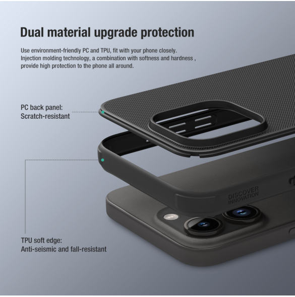 Nillkin Super Frosted PRO bakskal till Apple iPhone 15 Pro Max Deep Green (utan logotyp)