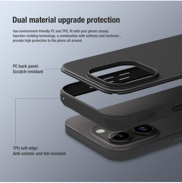 Nillkin Super Frosted PRO bakskal till Apple iPhone 15 Pro Deep Green (utan logotyp)