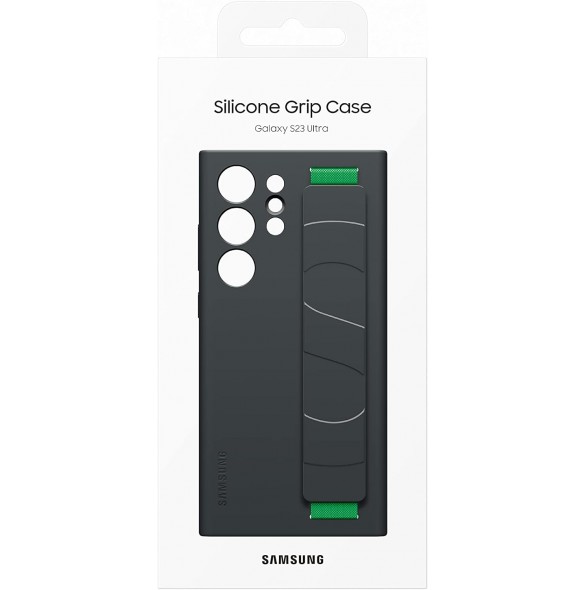 Samsung Silicone Grip Smartphone Fodral EF-GS918TBE för Galaxy S23 Ultra, Mobiltelefonfodral, Svart