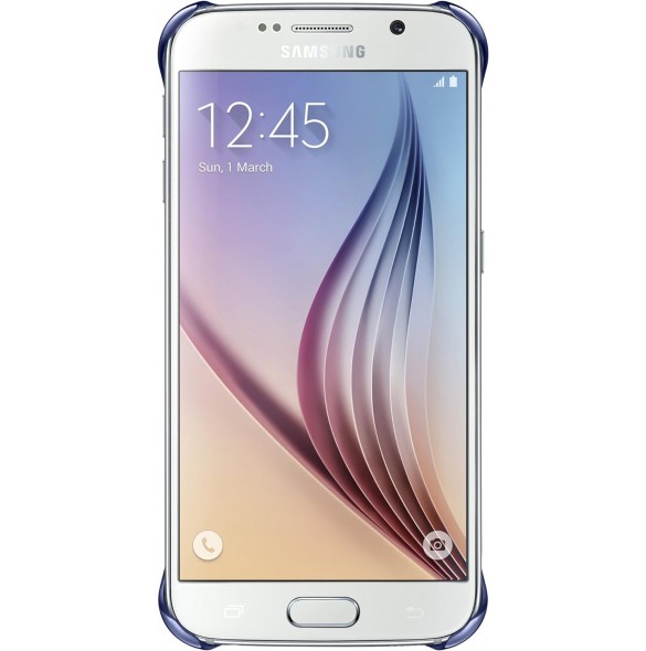 Samsung EF-QG920BBE Protective Slimline Clip-On Case Cover för Galaxy S6 - Metallic Svart/Klar
