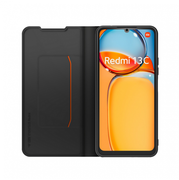 Gjord för Xiaomi bokfodral med halsband för Xiaomi Redmi 13C Black