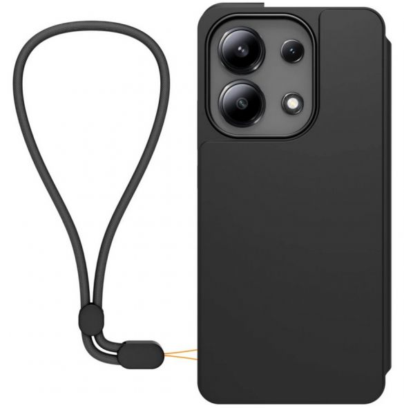 Gjord för Xiaomi Bokfodral med halsband för Xiaomi Redmi Note 13 4G Svart