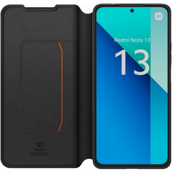 Gjord för Xiaomi Bokfodral med halsband för Xiaomi Redmi Note 13 4G Svart