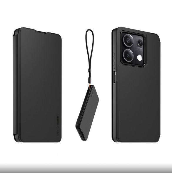 Gjord för Xiaomi Bokfodral med halsband för Xiaomi Redmi Note 13 5G Svart