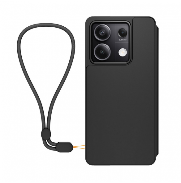 Gjord för Xiaomi Bokfodral med halsband för Xiaomi Redmi Note 13 5G Svart