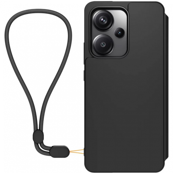 Gjord för Xiaomi Bokfodral med halsband för Xiaomi Redmi Note 13 Pro+ Svart