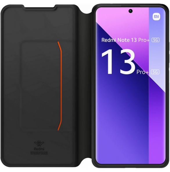 Gjord för Xiaomi Bokfodral med halsband för Xiaomi Redmi Note 13 Pro+ Svart