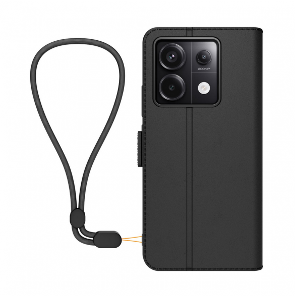 Gjord för Xiaomi bokställsfodral med halsband för Xiaomi Redmi Note 13 Pro 5G Black