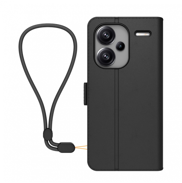 Gjord för Xiaomi bokställsfodral med halsband för Xiaomi Redmi Note 13 Pro+ 5G Svart