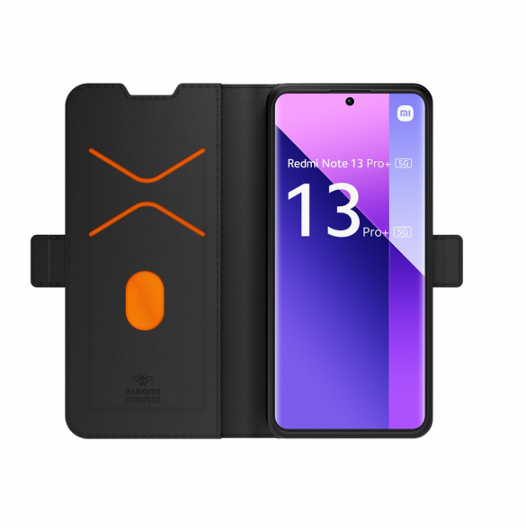 Gjord för Xiaomi bokställsfodral med halsband för Xiaomi Redmi Note 13 Pro+ 5G Svart