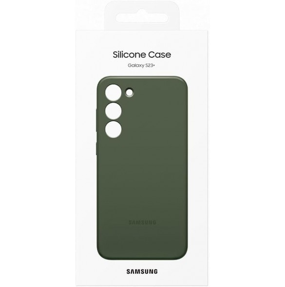 Samsung silikon smartphonefodral EF-PS916TGE för Galaxy S23+, mobilfodral, silikon, reptålig, slimmad design, kaki