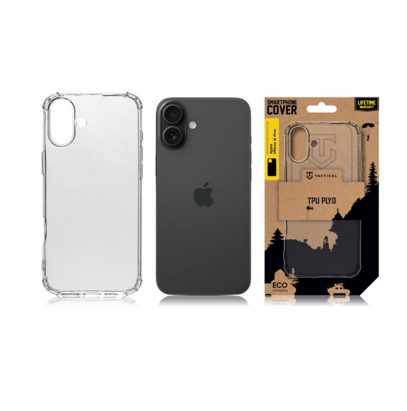 Tactical TPU Plyo Cover för Apple iPhone 16 Plus Transparent