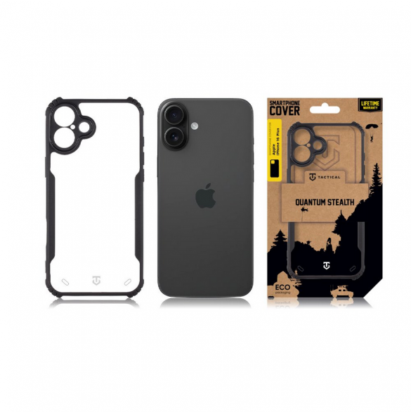 Tactical Quantum Stealth Skal till Apple iPhone 16 Plus Klar/svart