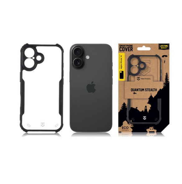 Tactical Quantum Stealth Skal till Apple iPhone 16 Klar/svart
